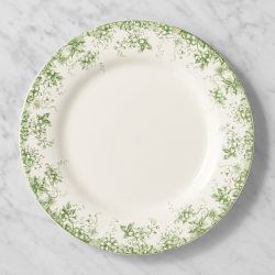 English Floral Dinner Plates, Set of 4, Green