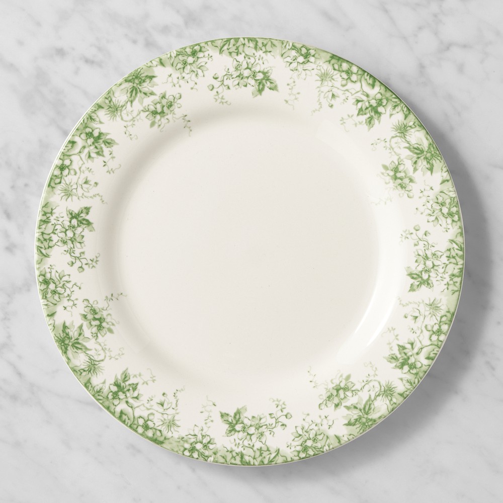 English Floral Dinner Plates - Set of 4, Green
