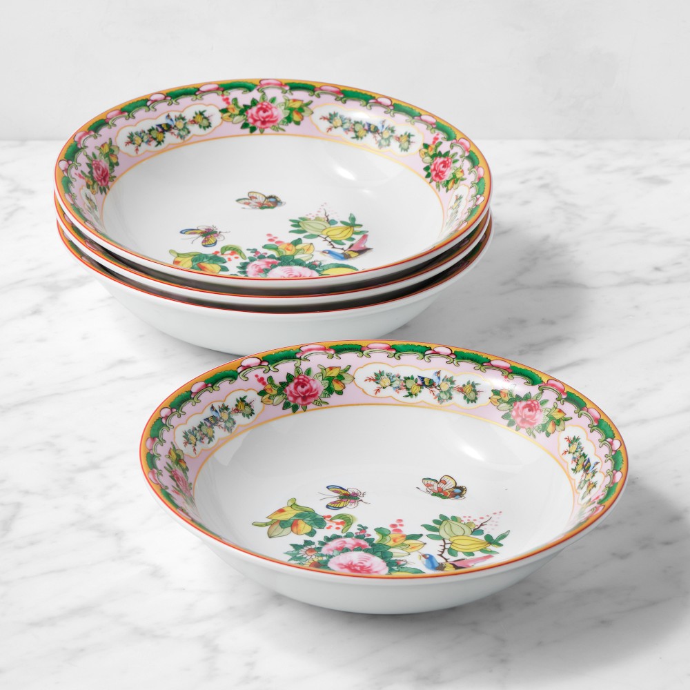 Famille Rose Pasta Bowls - Set of 4, Pink