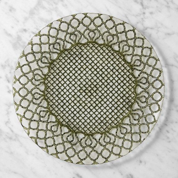 Basketweave Glass Charger