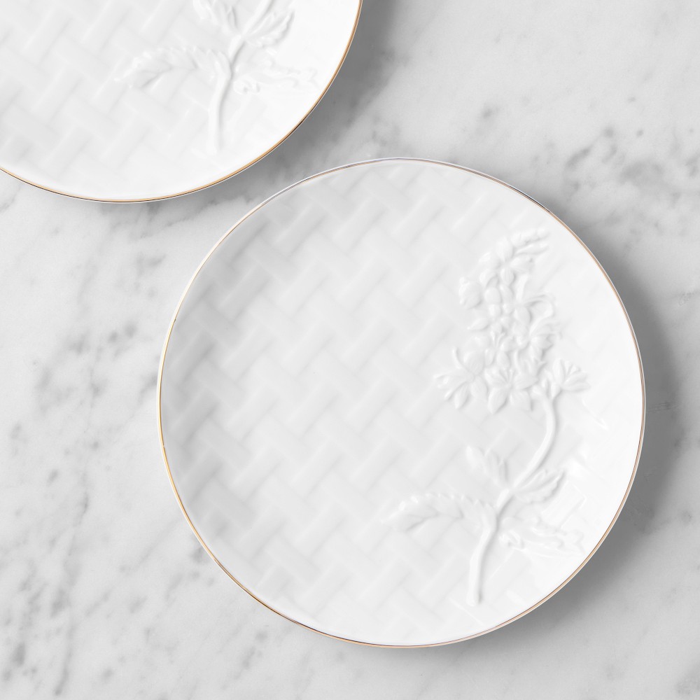 Garden Lattice Figural Appetizer Plates - Set of 4