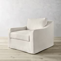 Ghent Slope Arm Slipcovered Swivel Chair