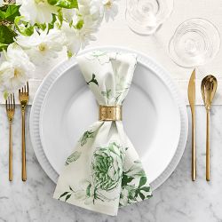 Green Toile Napkins, Set of 4