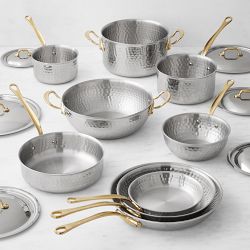 Mauviel M'Elite B Hammered Stainless-Steel 15-Piece Set
