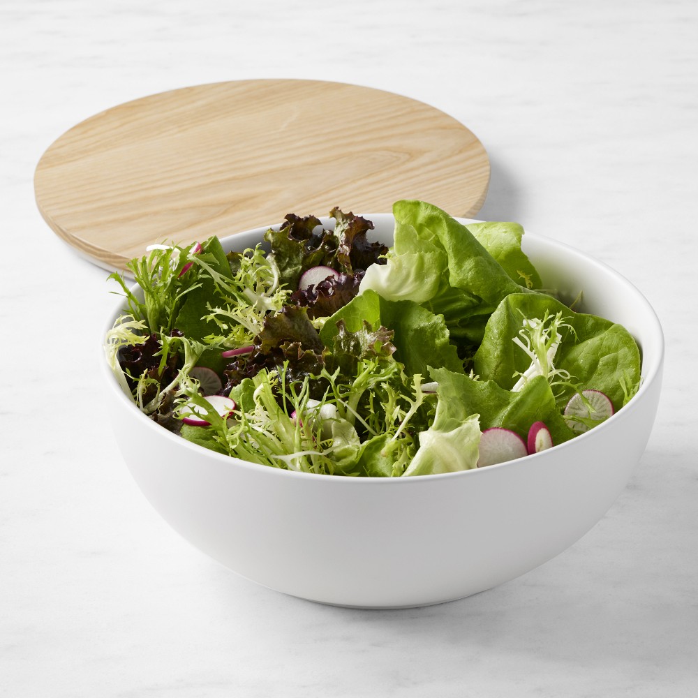 Hold Everything Lidded Ceramic Bowl, Ashwood - Ashwood, 12"
