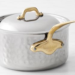 Mauviel M'Elite B Hammered Stainless-Steel Saucepan