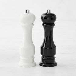 Williams Sonoma Salt and Pepper 7" Set, Black and White