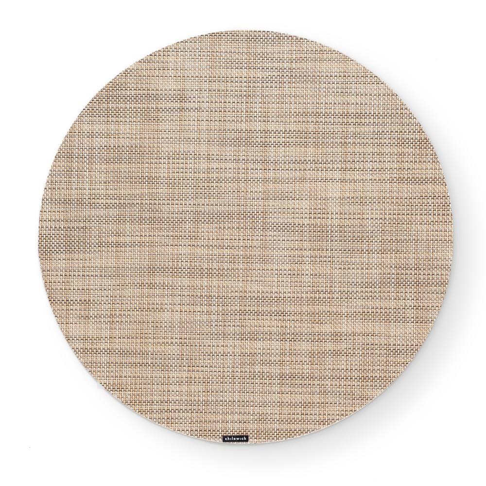 Chilewich Mini Basketweave Round Placemats in Linen