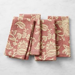 Provençal Floral Napkins, Set of 4, Red