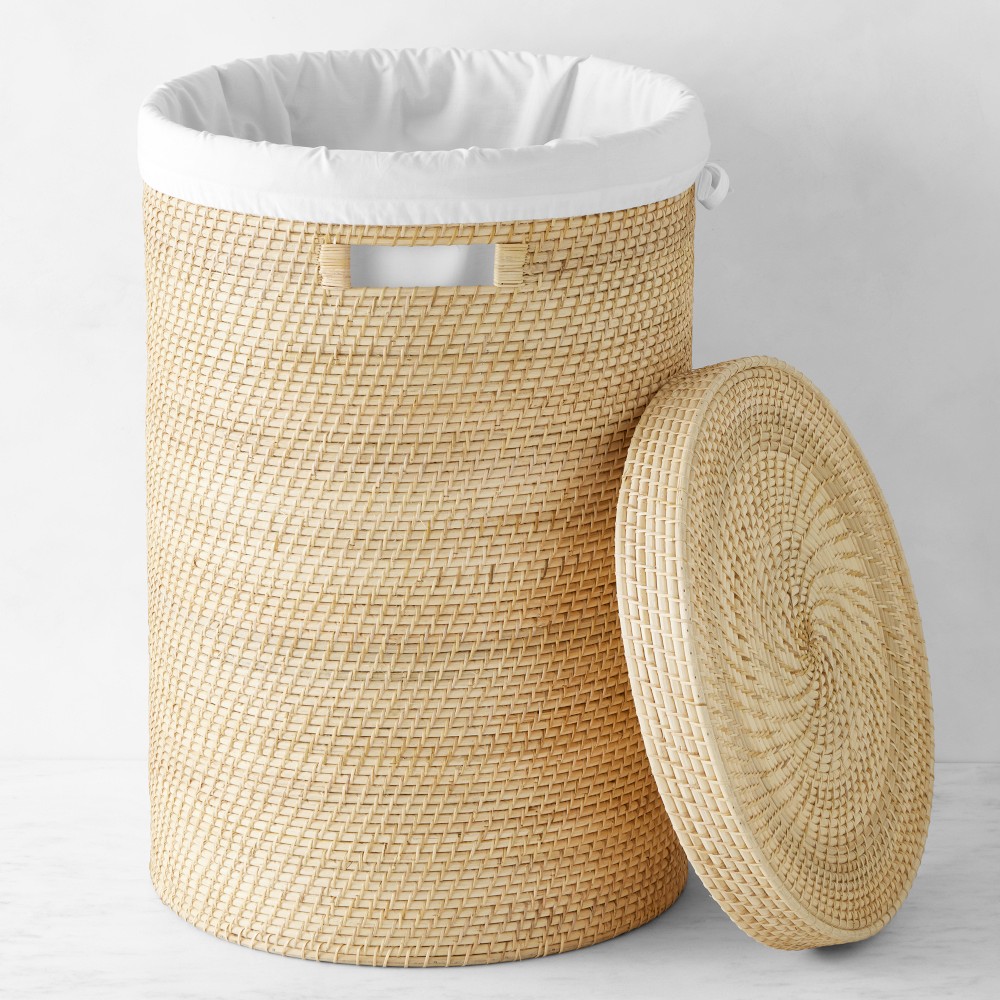 Hold Everything Rattan Laundry Basket