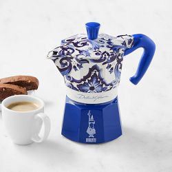 Bialetti Moka Dolce & Gabbana Express Stovetop Espresso Maker, Blu Mediterraneo, 3-cup