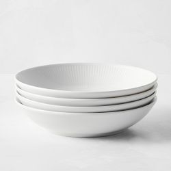 Pillivuyt Plisse Porcelain Pasta Bowls, Set of 4