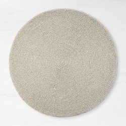 Beaded Round Placemats, Set of 4, Silver