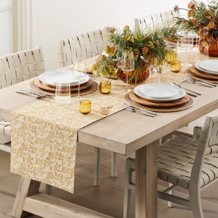 Dahlia Table Runners, Linen & Handcrafted | Williams Sonoma