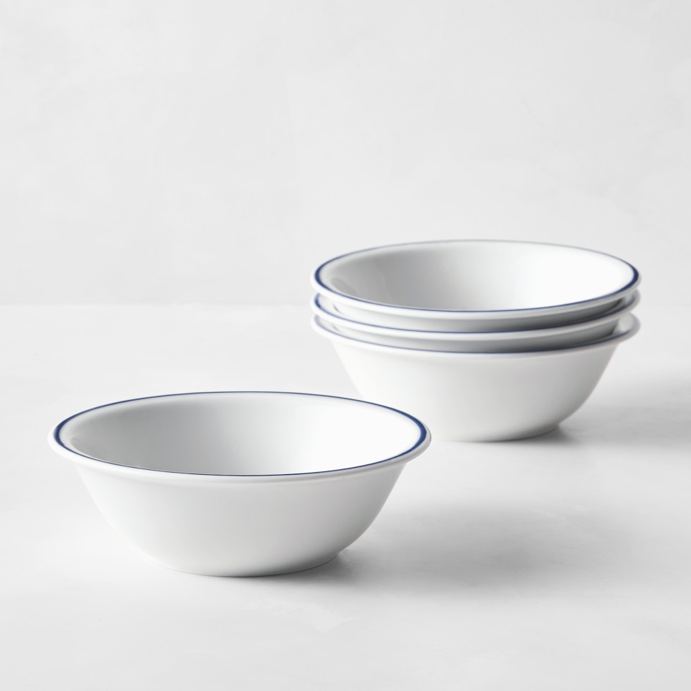 Apilco Tradition Blue-Banded Cereal Bowls - Set of 4
