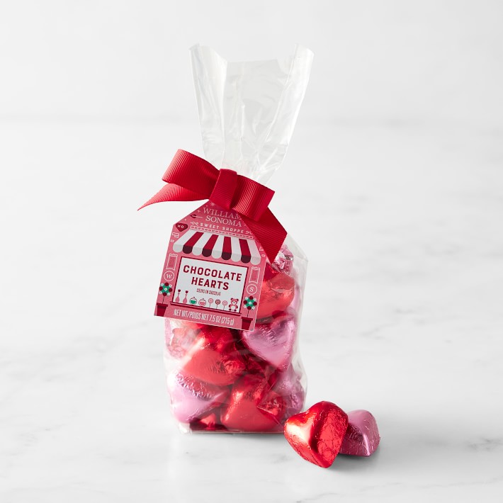 Williams Sonoma Valentine's Day Chocolate Foiled Hearts, Set of 2