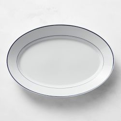 Apilco Tradition Porcelain Blue-Banded Oval Platter