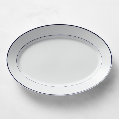 Apilco Tradition Porcelain Blue-Banded Oval Platter
