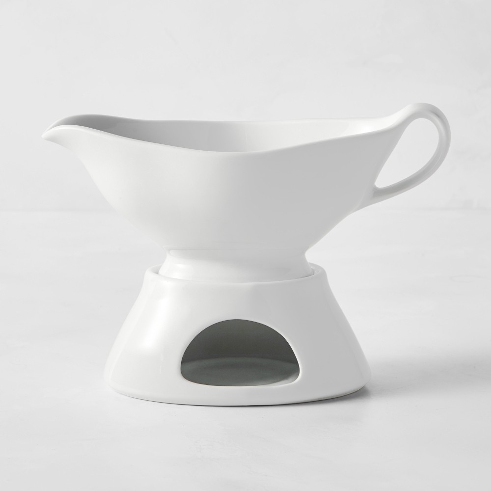 Pillivuyt Porcelain Gravy Boat with Warming Base