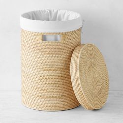 Hold Everything Rattan Laundry Baskets, Tall, Small
