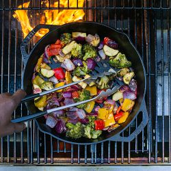 Lodge Savor the Outdoors Seasoned Cast Iron Dual Handle Grilling Basket, 12"