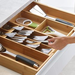 Joseph Joseph DrawerStore™ Bamboo Expanding Cutlery, Utensil &amp; Gadgets Organizer