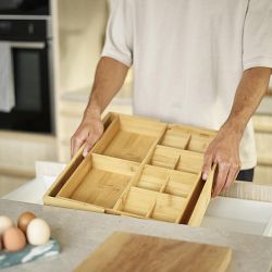 Joseph Joseph DrawerStore™ Bamboo Expanding Cutlery, Utensil &amp; Gadgets Organizer