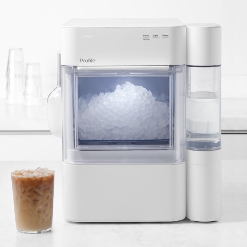 GE Profile Opal 2.0 Ultra Nugget Ice Maker with Side Tank & Scale Inhibiting Filter, Stone White