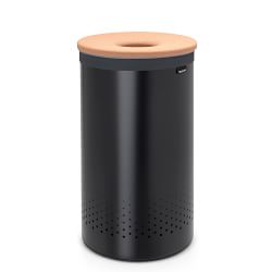 Brabantia Laundry Hamper, 16 Gallon, Cork Lid, Black