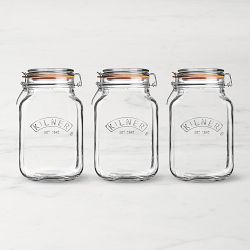 Kilner Square Clip Top Jar, 68 oz, Set of 3