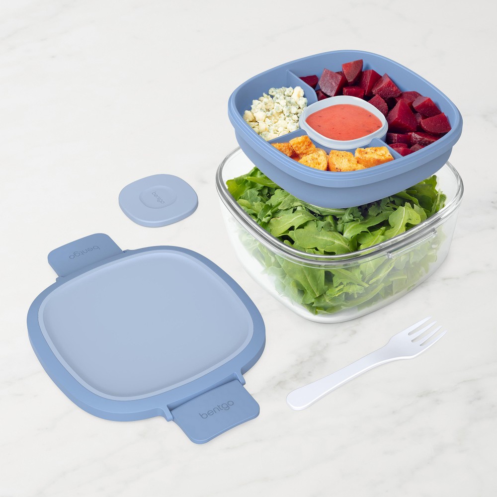 Bentgo Glass Leak-proof Salad Container - Light Blue