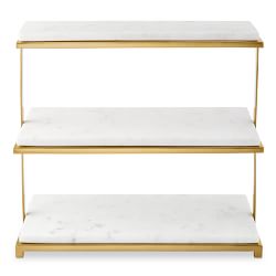 OPEN BOX:Marble & Brass 3 Tiered Stand