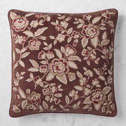 Floral Velvet Embroidered Pillow Cover