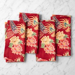New Moon Napkins, Set of 4, Red
