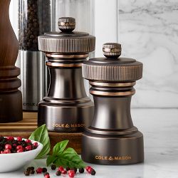 Cole and Mason Hoxton Bronze Salt &amp; Pepper Mills, 4"