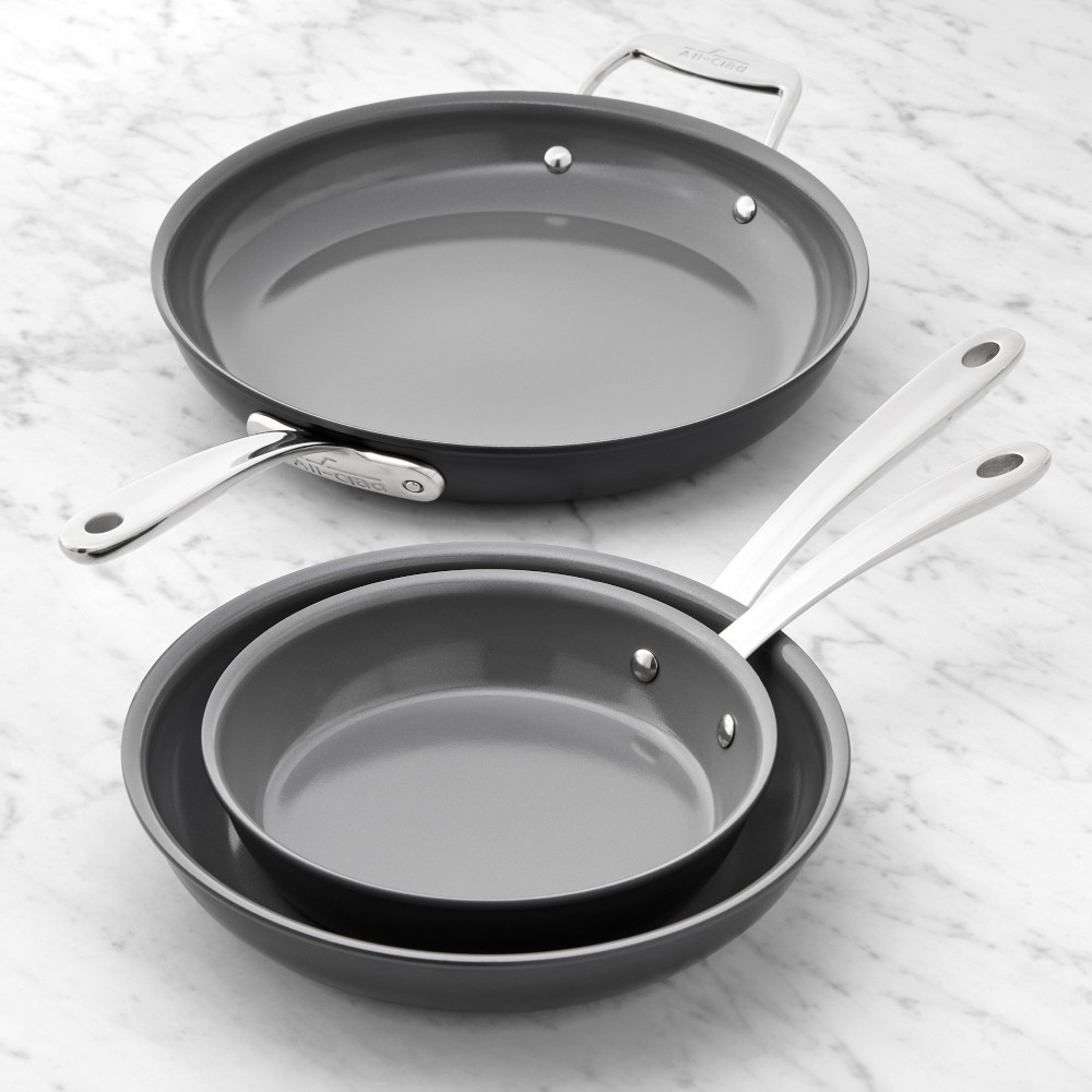 All-Clad NS Pro® Ceramic Nonstick 3-Piece Fry Pan Set