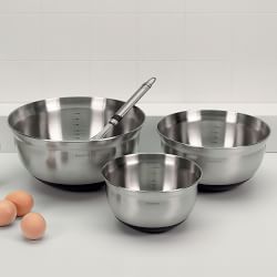 Brabantia Matte Steel Mixing Bowl with Measurements Set