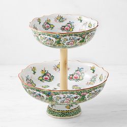 Famille Rose Two Tier Porcelain Fruit Bowl