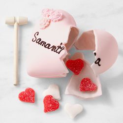 Personalized Chocolate Breakable Pink Heart with Roses