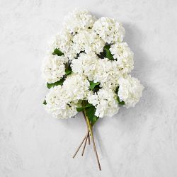 Jeff Leatham x Williams Sonoma Real Touch Faux White Hydrangea Stems, Set of 12