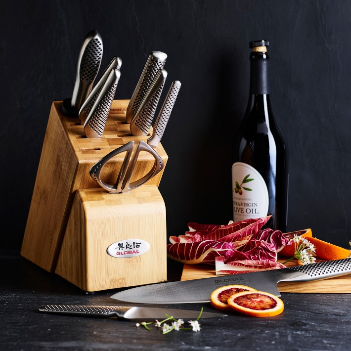 Global Classic 10-Piece Takashi Wooden Knife Block Set | Williams