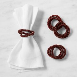 Beaded Napkin Rings, Set of 4