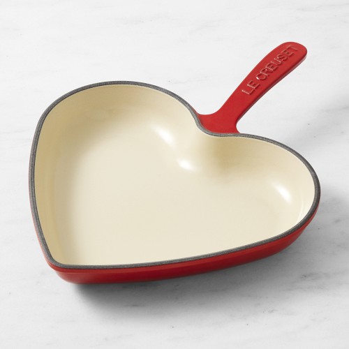 Le Creuset Enameled Cast Iron Heart Skillet Fry Pan, Red
