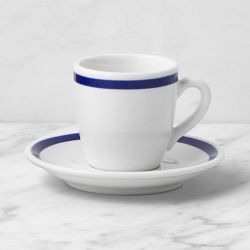 Brasserie Espresso Cups & Saucers, Set of 4, Blue
