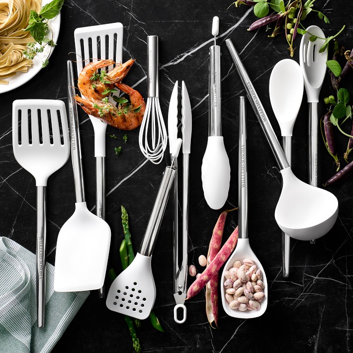 Salter® BW08044 Megastone Solid Spoon, Slotted Spoon and Slotted Turner Utensil Set, Stainless Steel, Perfect For Busy Kitchens & Gourmet Style Cooking, Soft Touch Ergonomic Handle