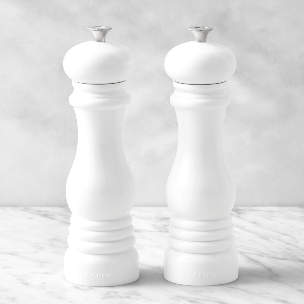 Le Creuset Salt & Pepper Mills Set - White, 8"