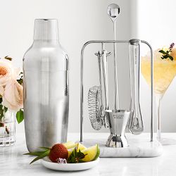 Williams Sonoma Encore Bar Tool Set with Marble Stand &amp; Shaker