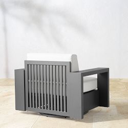 Larnaca Outdoor Slate Grey Metal Swivel Chair