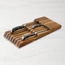 OPEN BOX:Williams Sonoma In-Drawer 15-Slot Knife Organizer, Walnut