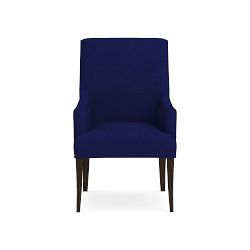 OPEN BOX: Belvedere Armchair, Standard Cushion, Perennials Performance Canvas Indigo, Drifted Brown